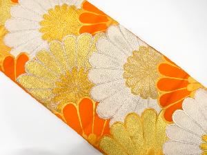 アンティーク　菊尽くし模様織り出し袋帯（着用可）